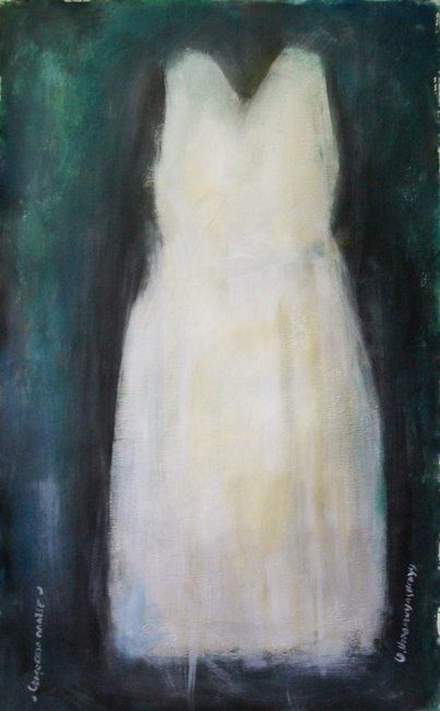 White Dress Acrylic On Canvas 147h91cm Painting By Georg Nep