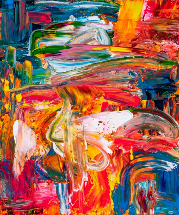 Painting titled "Full of Life" by Tran Tuan, Original Art, Acrylic Mounted on Stretcher frame