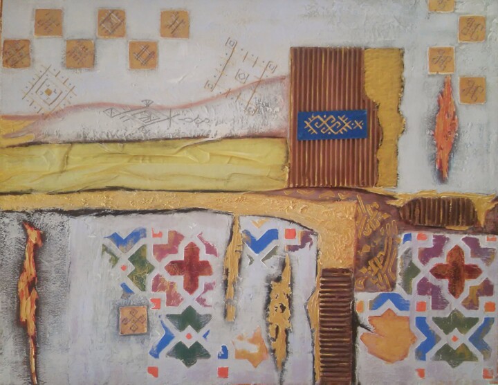 Painting titled "mur d'identité" by Trari, Original Artwork, Collages