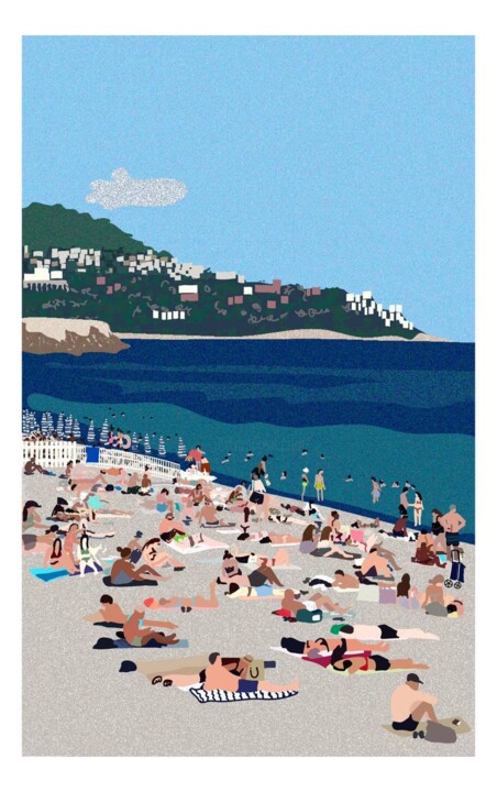 Digital Arts titled "Nice Côte d'Azur" by Travulka, Original Artwork, 2D Digital Work