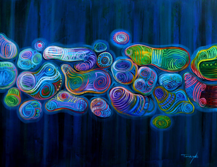 Painting titled "The online informat…" by Trayko Popov, Original Art, Acrylic