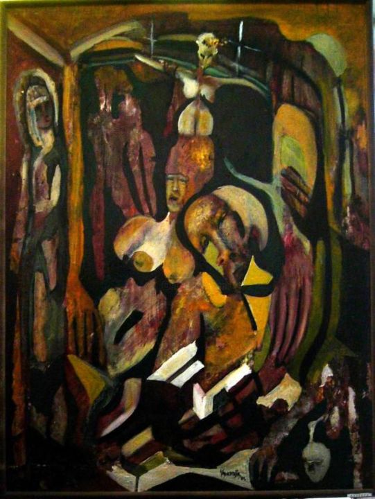 Painting titled "crucifixion" by Markosa, Original Artwork