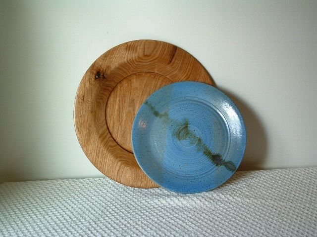 Sculpture titled "Clay and Wood Plate" by David Tremaine, Original Artwork