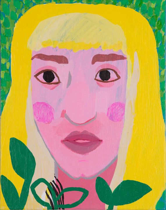 Painting titled "Grimes musicion" by Trendafila Trendafilova, Original Artwork, Acrylic