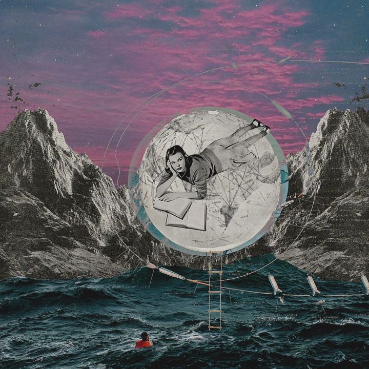 Digital Arts titled "Uma cabeça cheia de…" by Beatriz Trentino, Original Art, Collages