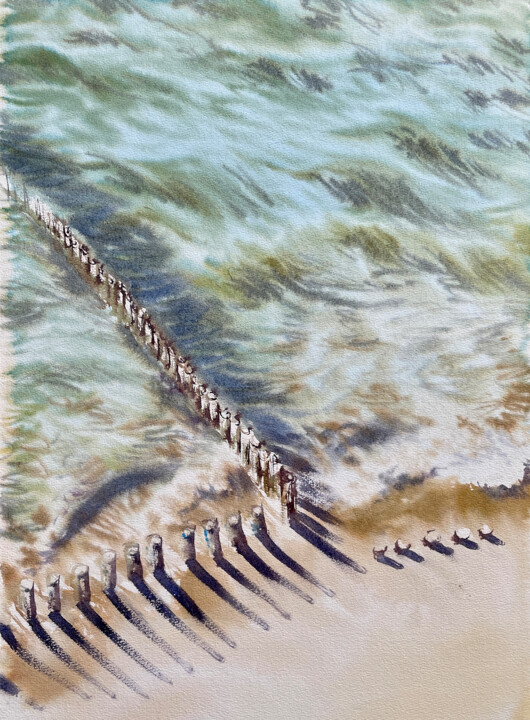 Malerei mit dem Titel "Sea under you" von Iuliia Tretiakova, Original-Kunstwerk, Aquarell