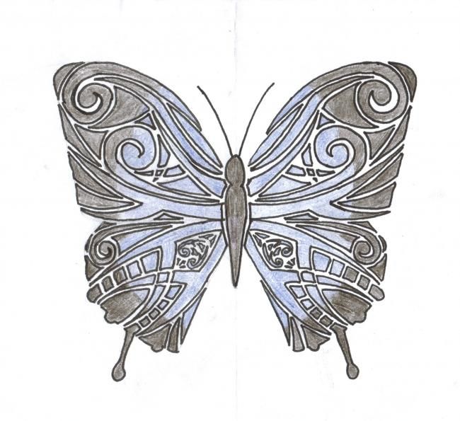Drawing titled "The Butterfly" by Twodogs, Original Artwork