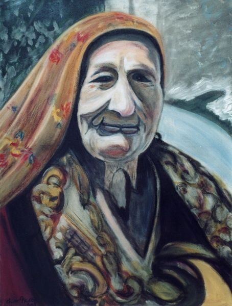 Pintura intitulada "Tia Barbara de Mafra" por Trigueiro, Obras de arte originais, Outro