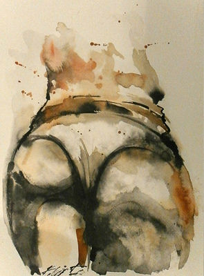 Painting titled "Booty" by Triptih Art, Original Artwork, Oil