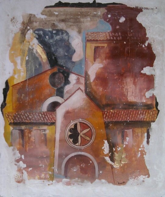 Painting titled "centro storico" by Tristano Casarotto, Original Artwork
