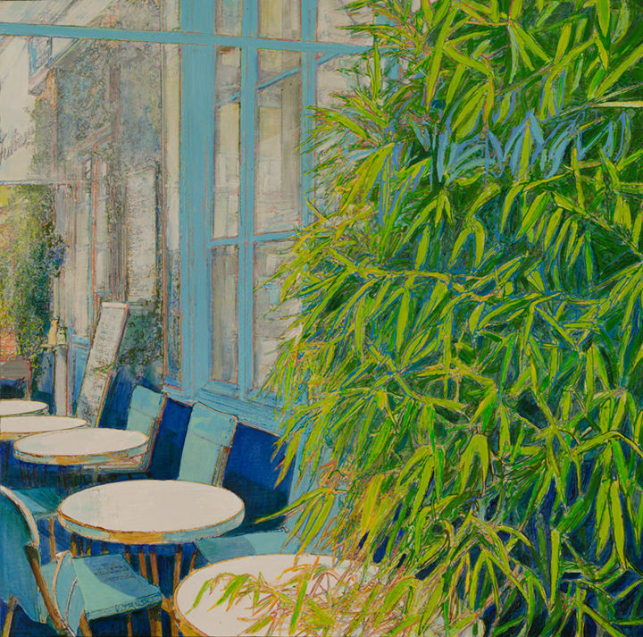 Peinture intitulée "Cafe De Paric avec…" par Trnski Velimir, Œuvre d'art originale, Acrylique