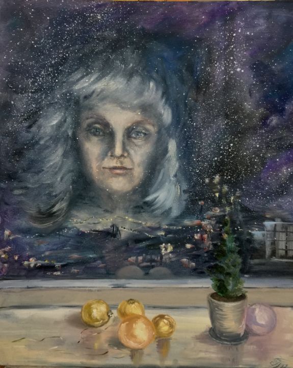 Картина под названием "Зима" - Татьяна Трофимова, Подлинное произведение искусства, Масло