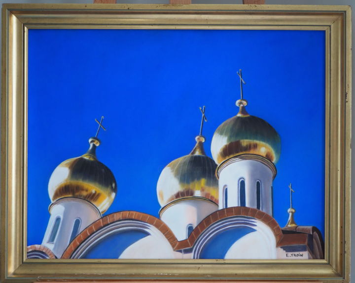 Pittura intitolato "Toits russes" da Elisabeth Feixes-Troin, Opera d'arte originale