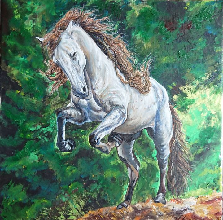 Painting titled "Elan of freedom #ar…" by Katerina Evgenieva, Original Artwork, Oil