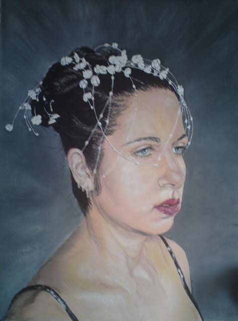 Pittura intitolato "girl bride" da Katerina Evgenieva, Opera d'arte originale, Olio