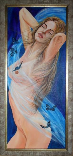 Schilderij getiteld "woman" door Katerina Evgenieva, Origineel Kunstwerk