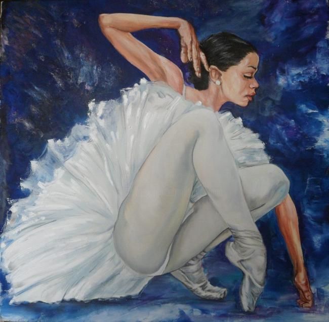 Painting titled "Balerinna" by Katerina Evgenieva, Original Artwork