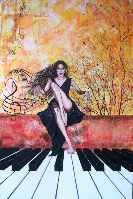 Pintura intitulada "pianissimo.jpg" por Katerina Evgenieva, Obras de arte originais, Óleo