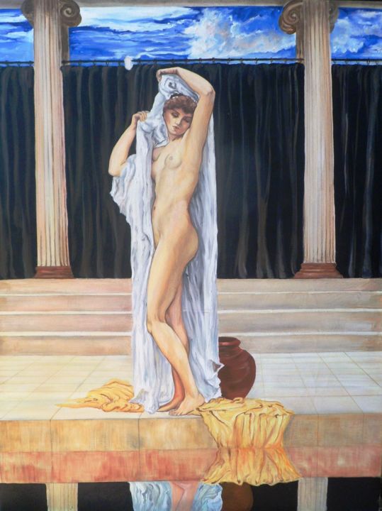 Painting titled "the bath of Psyche" by Katerina Evgenieva, Original Artwork, Oil