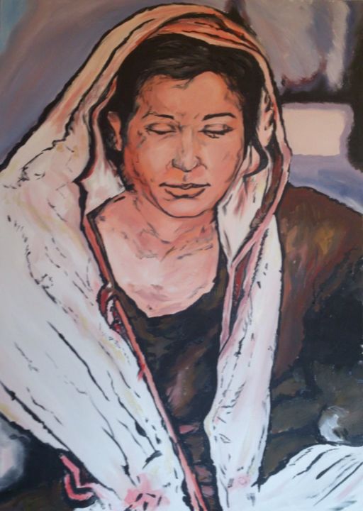Pittura intitolato "arabian-woman" da Katerina Evgenieva, Opera d'arte originale, Altro