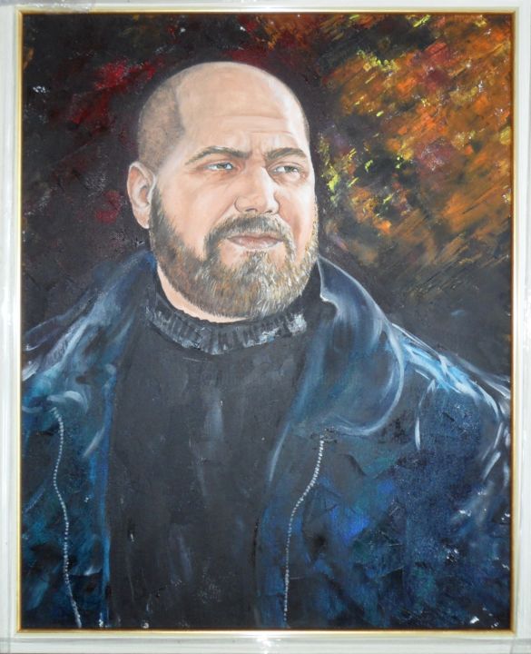 Painting titled "Man" by Katerina Evgenieva, Original Artwork, Oil