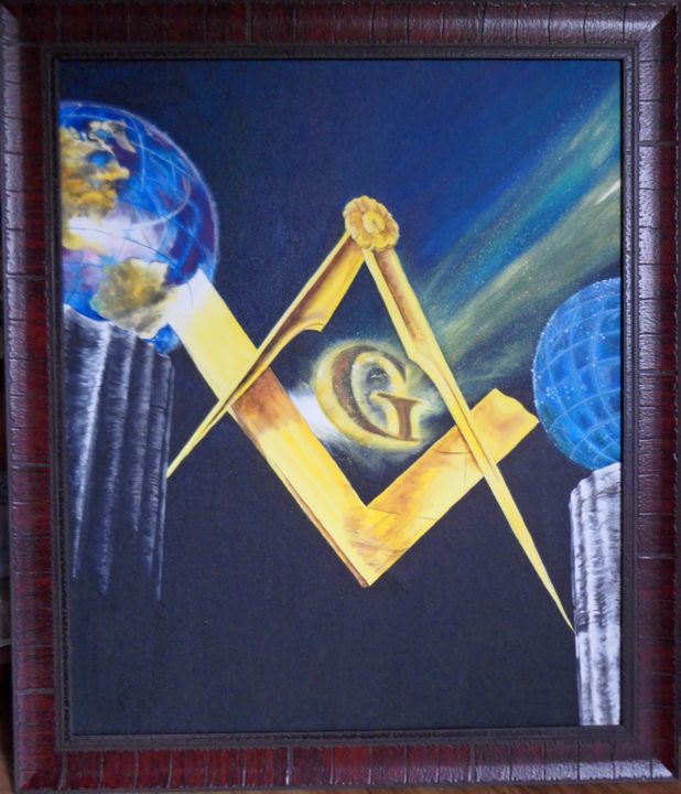 Painting titled "Masonic symbol 3" by Katerina Evgenieva, Original Artwork, Oil