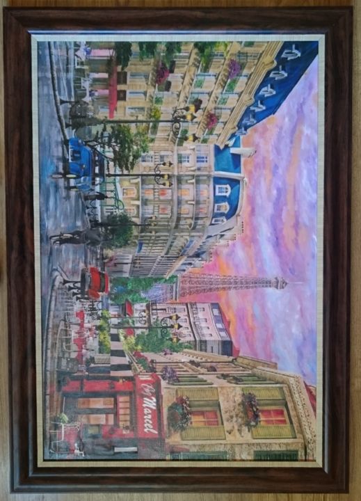 Painting titled "Paris" by Katerina Evgenieva, Original Artwork, Oil