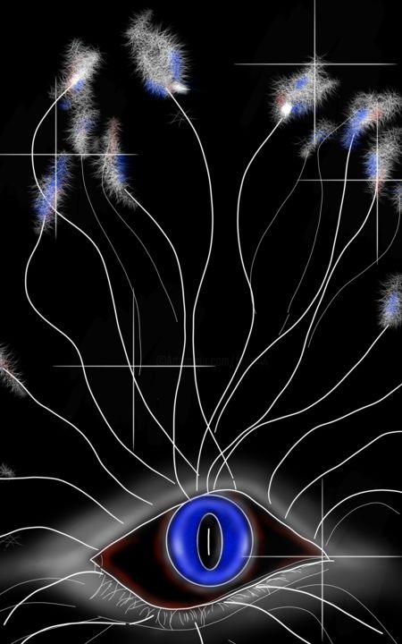 Digitale Künste mit dem Titel "Auge des Universum" von Matthias Lietz, Original-Kunstwerk, Digitale Malerei