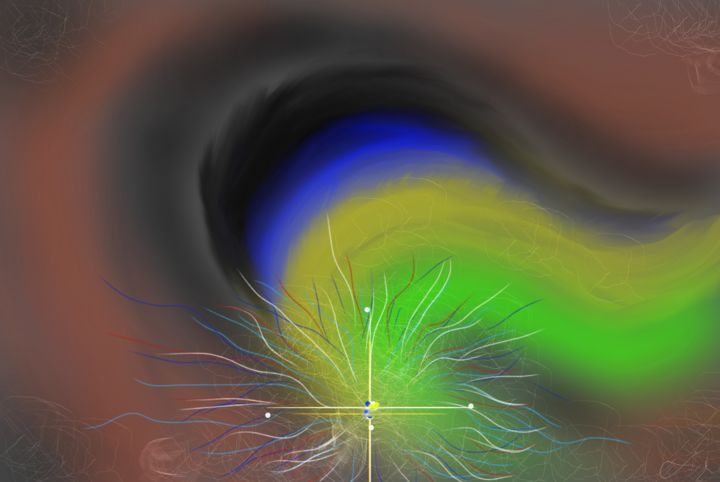Digitale Künste mit dem Titel "Farbwirbel ... Abst…" von Matthias Lietz, Original-Kunstwerk, Digitale Malerei