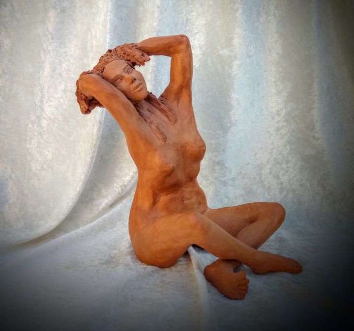 Sculpture intitulée "Adeline" par Antoinette Crozet, Œuvre d'art originale, Argile