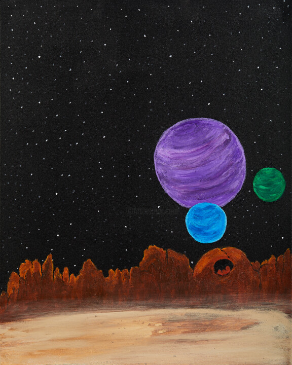 제목이 "View From an Orbiti…"인 미술작품 Troy Wilson-Ripsom로, 원작, 아크릴 나무 들것 프레임에 장착됨