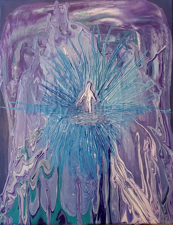 Malarstwo zatytułowany „Spiritual” autorstwa Troy Wilson-Ripsom, Oryginalna praca, Akryl Zamontowany na Drewniana rama noszy