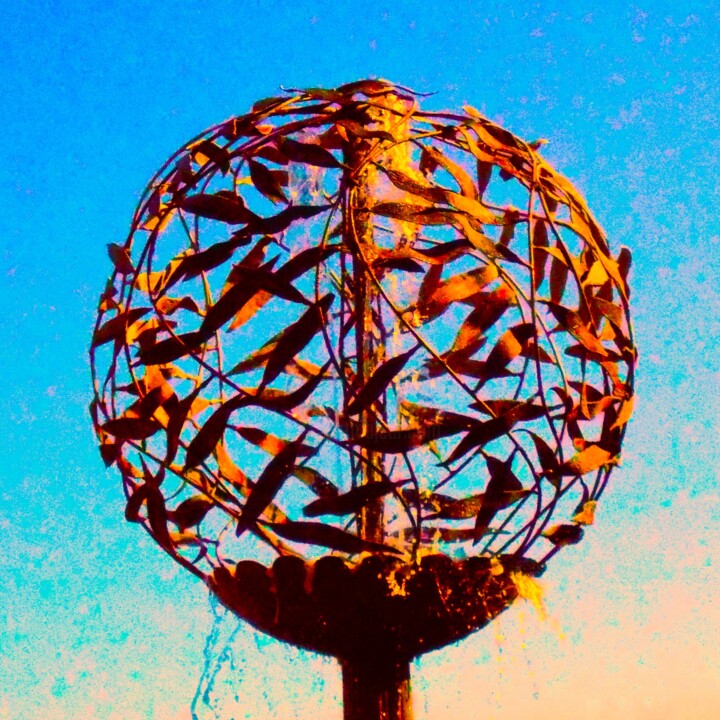 Artes digitais intitulada "Golden Sphere Flow" por Troy Wilson-Ripsom, Obras de arte originais, Fotografia Manipulada