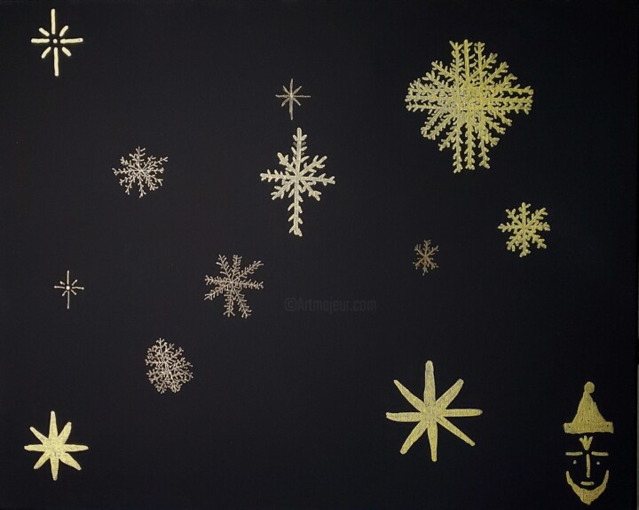 Malerei mit dem Titel "Holiday Sparkle" von Troy Wilson-Ripsom, Original-Kunstwerk, Acryl Auf Keilrahmen aus Holz montiert