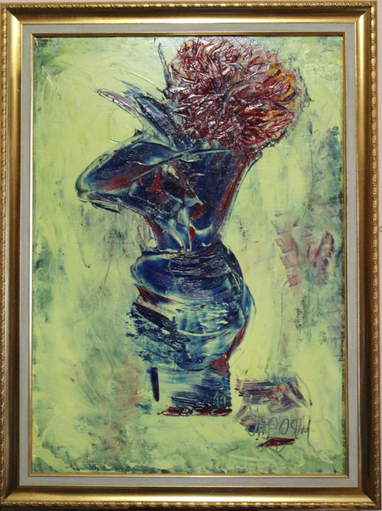 Peinture intitulée "Цветок" par Oleg Troian, Œuvre d'art originale, Huile