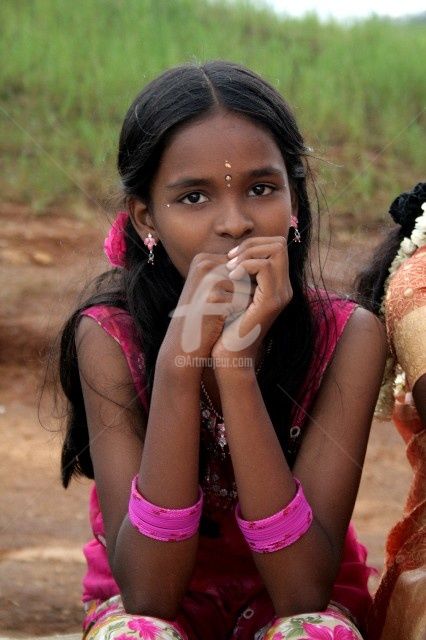 Fotografia intitolato "Ragazza del Kerala" da Gian Piero Trucco, Opera d'arte originale