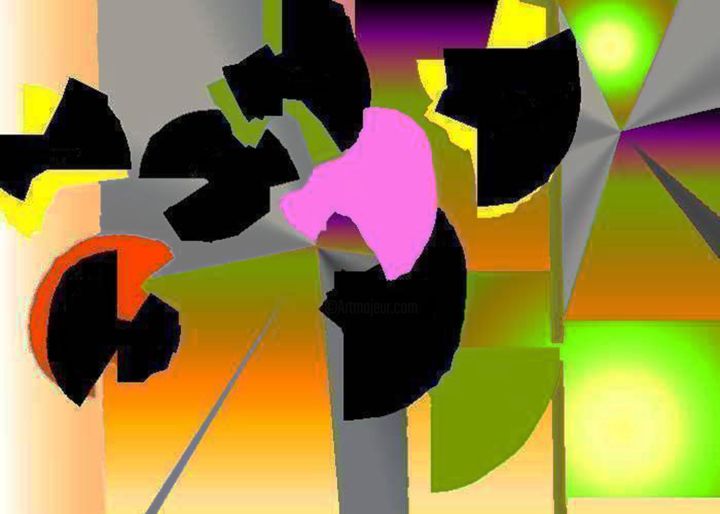 Цифровое искусство под названием "Японские веера" - Lili Drozhievskaia, Подлинное произведение искусства, 2D Цифровая Работа