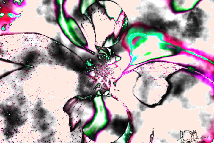 Цифровое искусство под названием "Орхидея Лаоса" - Lili Drozhievskaia, Подлинное произведение искусства, 2D Цифровая Работа