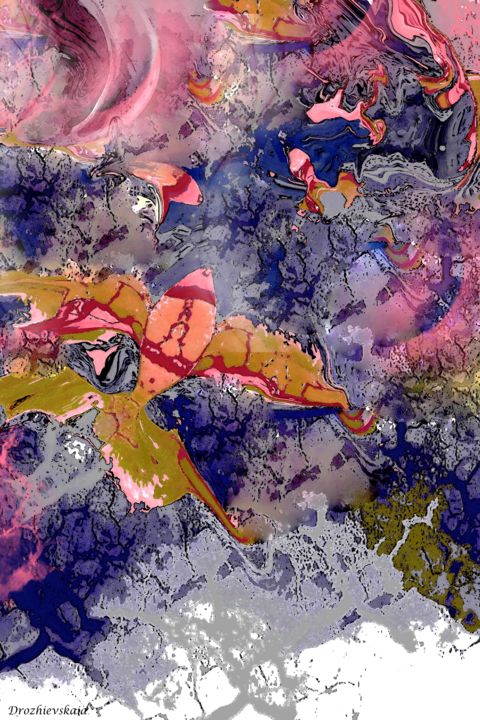 Цифровое искусство под названием "Рыбки" - Lili Drozhievskaia, Подлинное произведение искусства, 2D Цифровая Работа