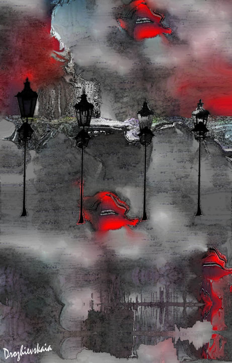 Digitale Kunst mit dem Titel "Поцелуй на закате" von Lili Drozhievskaia, Original-Kunstwerk, 2D digitale Arbeit