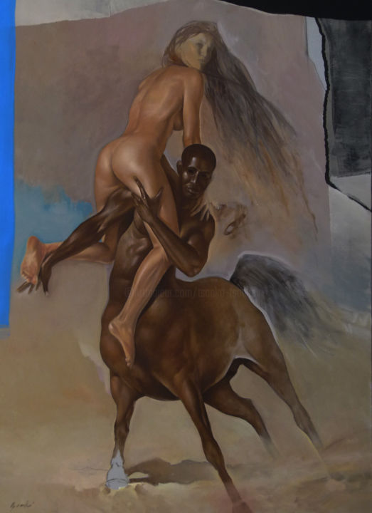 Painting titled "Kidnapped beauty I" by Tsanko Tsankov - Gallery Maestro, Original Artwork, Oil