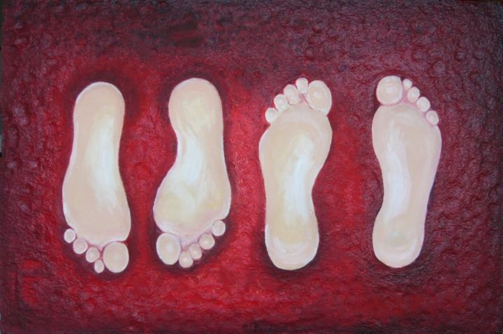 Painting titled "59.13 pieds reposant" by Manfred W.R. Richter, Original Artwork, Other