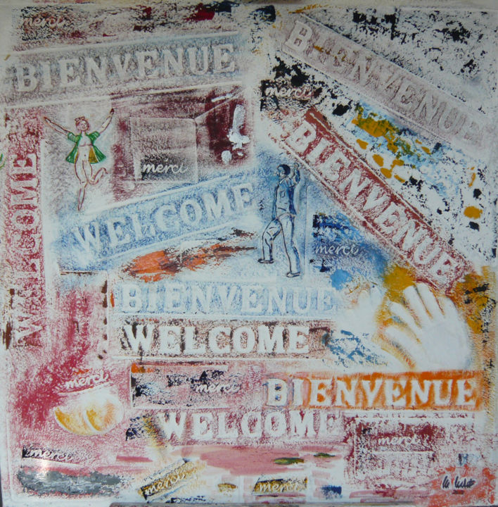 Schilderij getiteld "90.13 Welcome.jpg" door Manfred W.R. Richter, Origineel Kunstwerk