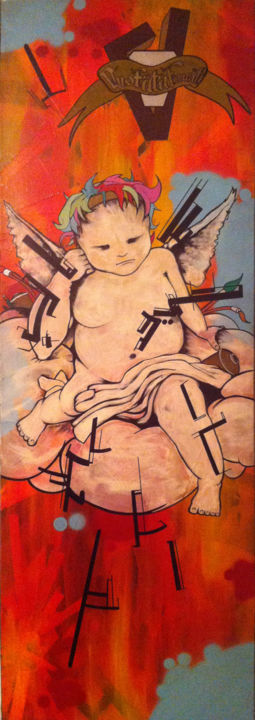 Painting titled "angel" by Tseloo, Original Artwork