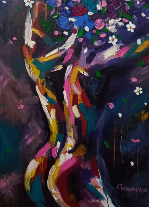 제목이 "Soul 2"인 미술작품 Aliaksandra Tsesarskaya로, 원작, 아크릴 나무 들것 프레임에 장착됨