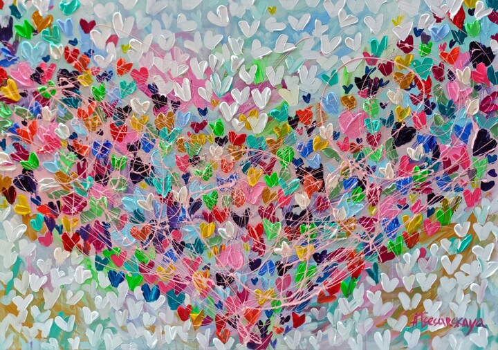 "LOVE IS LOVE - colo…" başlıklı Tablo Aliaksandra Tsesarskaya tarafından, Orijinal sanat, Akrilik Ahşap Sedye çerçevesi üzer…