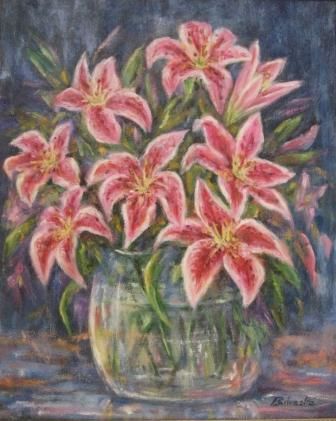 Painting titled "Liliums" by Mª Teresa Silvestre, Original Artwork