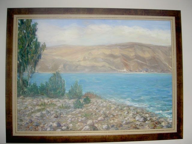 Painting titled "Kineret" by Tsiviya Chernetsky, Original Artwork, Oil