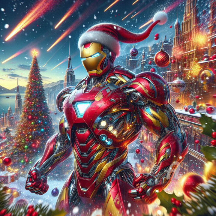Arts numériques intitulée "Les fêtes d'Iron man" par Tsuiho, Œuvre d'art originale, Image générée par l'IA