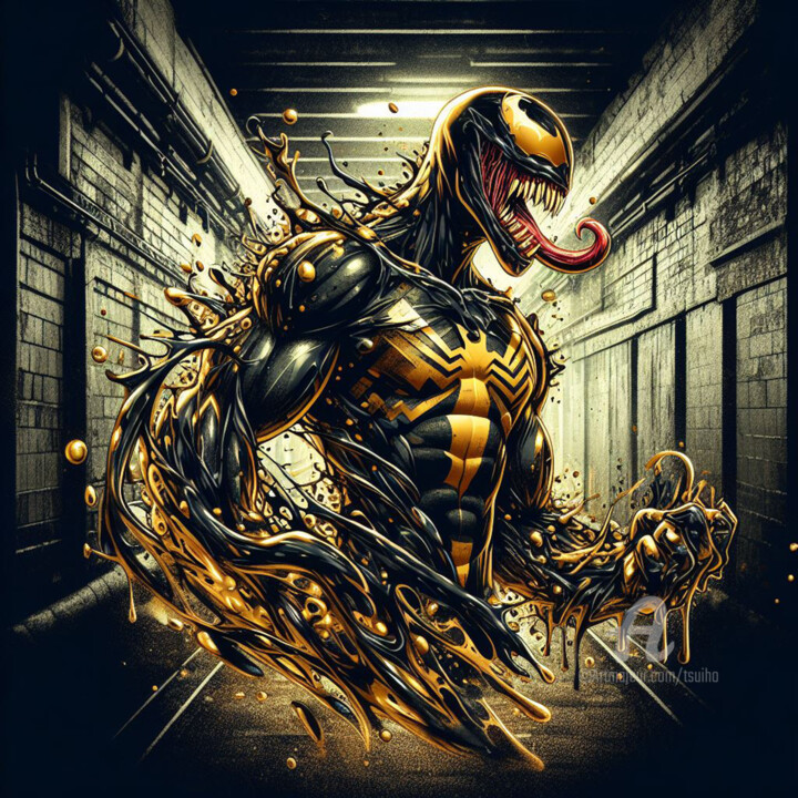Digital Arts titled "La fureur de Venom" by Tsuiho, Original Artwork, AI generated image